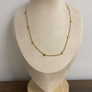 Elegant Gold Necklace with Heart Accents